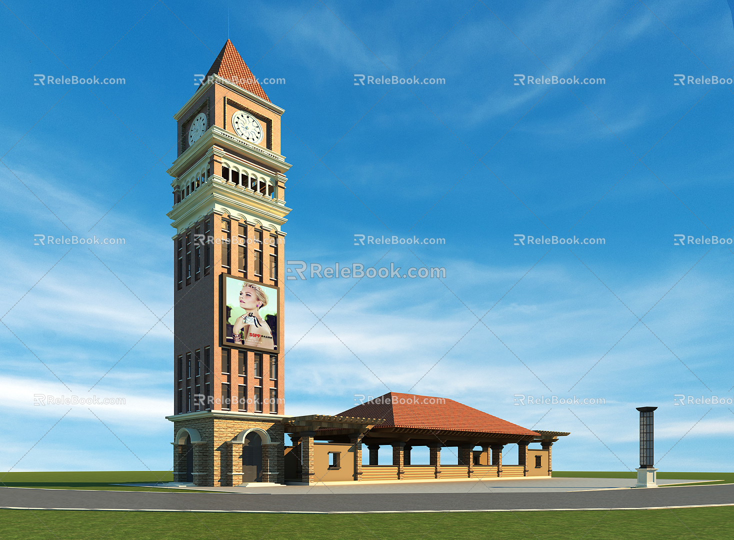 European-style bell tower bell tower lighthouse 3d model