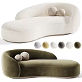 Modern Multi Seater Sofa with Curved Design Velvet Upholstery Round Pillows and Multiple Color Options