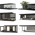 Contemporary Architectural Spaces With Indoor Outdoor Design Wooden Glass Elements Lighting And Seating