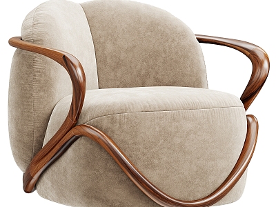 Giorgetti lounge chair single sofa 3d model