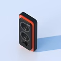 Portable Bluetooth Speaker With Black And Orange Design Dual Speaker Drivers And Control Knob