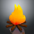 Burning Wooden Logs Bonfire With Bright Orange Flame And Warm Glow