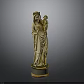 Exquisite Madonna and Child Ivory Carving Sculpture With Detailed Robes And Decorative Base