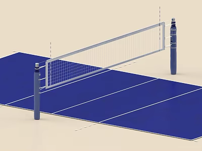 High Quality Volleyball Sports Equipment With Durable Net Posts And Court Surface 3d model