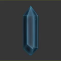Shiny Transparent Blue Crystal In Prismatic Shape With Vibrant Hue On Dark Gray Background