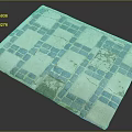 Blue And White Mosaic Tiled Floor Design With Weathered Pattern And Classic Style