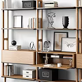 Modern Bookshelf Decorative Storage Rack 3d model