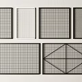 Fence Panels With Various Grid And Diamond Pattern Designs In Black And White Colors
