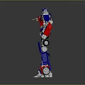 Detailed Robot Character Design Featuring Blue Red Silver Mechanical Parts And Standing Pose