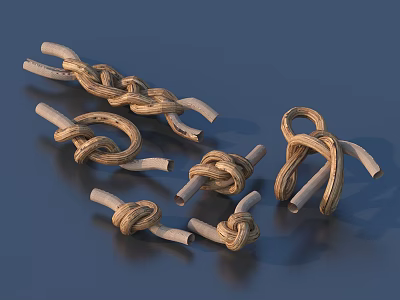 Handmade Rope Knot Crafts With Wooden Sticks For Home Decor And Daily Use 3d model