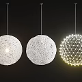 Unique Spherical Pendant Lights with Woven Texture and Illuminated Design for Modern Interior Spaces