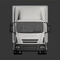 White Box Truck With Closed Cargo Container On Dark Background For Transportation 3d model