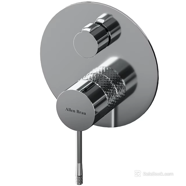 Allen Roth Modern Shower Faucet With Chrome Finish And Sleek Control Knob 3d model 