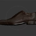 Men's Brown Woven Leather Formal Lace up Pointed Toe Dress Shoes Style