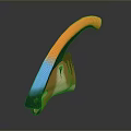 Colorful 3D Character And Creature Model With Vibrant Curved Design And Detailed Texture