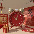 New Year clock alarm clock 3d model