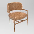 Modern Wooden Dining Chair With Curved Armrest And Smooth Wood Grain