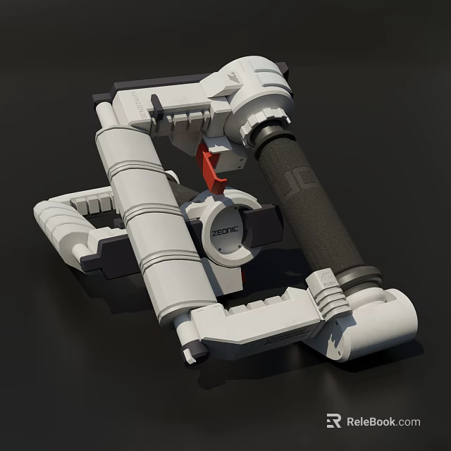 DOF 3D Model Mechanical Equipment With Industrial Arm And Pipe Components 3d model 