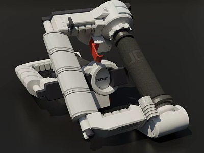 DOF 3D Model Mechanical Equipment With Industrial Arm And Pipe Components 3d model