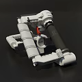 DOF 3D Model Mechanical Equipment With Industrial Arm And Pipe Components