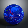 Blue Globe Featuring Latitude Longitude Lines Equator Polaris Arctic And Antarctic Circles