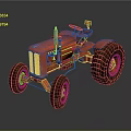 Vintage Red Tractor Classic Farm Equipment With Large Wheels And Retro Design
