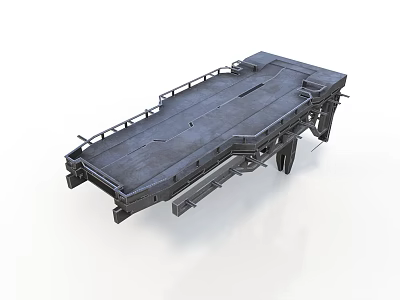 Industrial Metal Platform Equipment With Railings And Heavy Duty Support Beams 3d model
