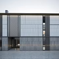 Modern Townhouse Exterior Design With Large Glass Windows Balconies And Stone Facade