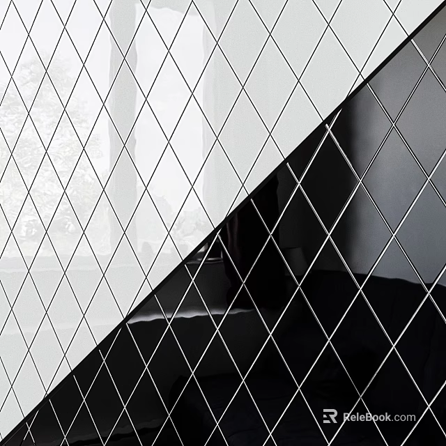 Structural Components With Diamond Grid Design And Black White Contrast 3d model