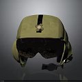 Yellow Military Tactical Weapon Helmet With Black Stripe And Protective Goggles