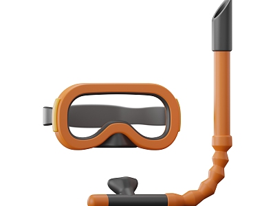 Modern diving glasses diving equipment goggles cartoon diving equipment 3d model