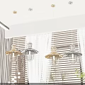 Modern Pendant Lights With Vintage Design Hanging In Living Room Space