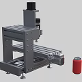 Industrial CNC Milling Machine With Metal Worktable Precision Spindle And Red Tool Part 3d model