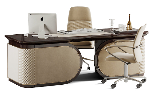 Modern Office Desk and Chair General Manager Office Desk and Chair Combination 3d model