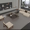 Sofa coffee table combination 3d model