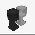 Black And White Modern Minimalist Side Tables With Geometric Cutout Design