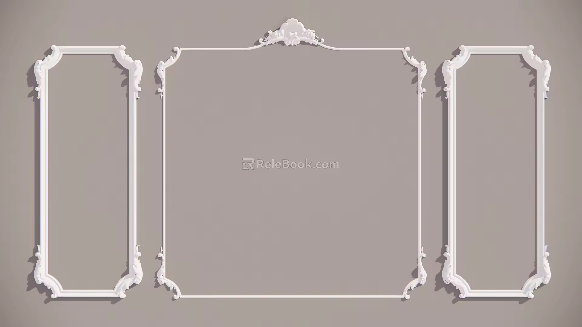 French line carved component 3d model