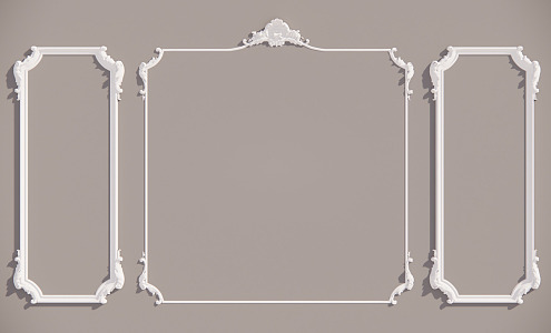 French line carved component 3d model