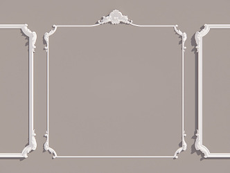 French line carved component 3d model