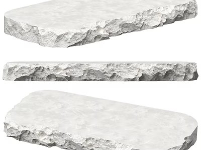 Decorative Ornament Set with Natural Stone Textured Irregular Rectangular Curved Shapes for Home Decor 3d model