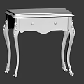 Antique Dark Wood Nightstand With Gold Accents And Hand Painted Landscape Scenes