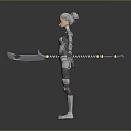 Futuristic Silver Female Robot Game And Movie Character With Metallic Armor And Shiny Surface