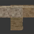 Ancient Stone Staircase Structure With Platform And Decorative Wall Design Elements