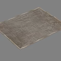 Beige Square Rug With Intricate White Embroidered Patterns For Home Decor 3d model