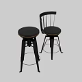 Modern Black Bar Stools With Metal Frame And Leather Seat Gold Trim