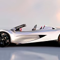 Silver Convertible Sports Car With Modern Aerodynamic Body Black Wheels And Red Seats