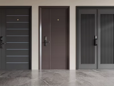 Modern security door entry door anti-theft door 3d model