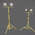 Yellow Adjustable Tripod Lights With Stable Stands For Portable Lighting Needs