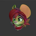 Cartoon Mouse Character With Red Hair Big Ears And Friendly Expression In Red Outfit