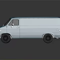 Blue Classic Van Side View With Shiny Exterior And Reflective Surface 3d model